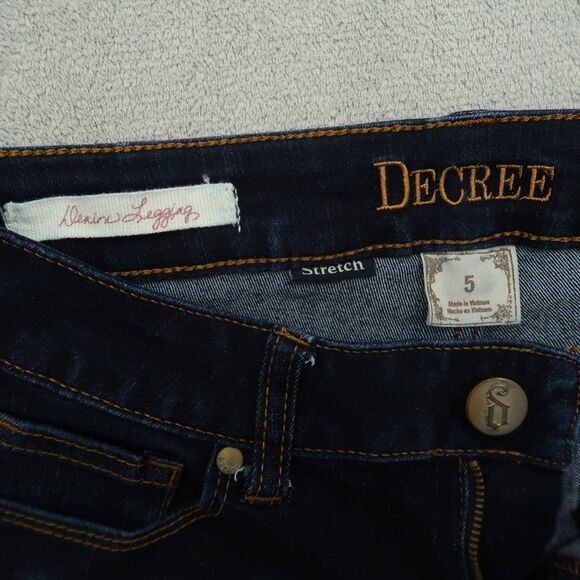 Decree Jeans Junior's Size 5 Blue Low-Rise Legging Denim 31" Inseam Stretch - Picture 10 of 16